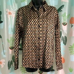 Abercrombie & Fitch -Checkered Women's Top - Black and Tan